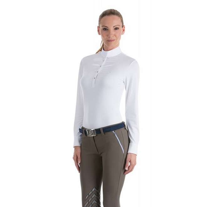 POLO PER EQUITAZIONE DONNA COREANA M/L PIQUET Donna, Manica Lunga 